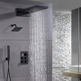 22'' Rainfall Waterfall Shower Head 4 way Thermostatic Shower System: Waterfall, Rainfall, Regular Head and Handle Wand