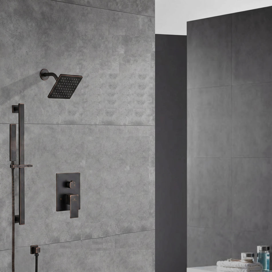 Two-Function Wall-Mounted  Shower System: Regular Shower Head with High Water Pressure