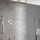 20inch matte black ceiling mount rainfall waterfall shower systems 3 way digital thermostatic valve