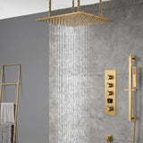 20inch matte black ceiling mount rainfall waterfall shower systems 3 way digital thermostatic valve