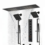 Brushed Gold or Brushed Nickel 35" Bluetooth Music LED Shower System with Waterfall, 6-Way Digital Thermostatic Shower Faucet, Dual Regular Head, Touch Panel