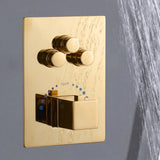 Chrome or rose gold or brushed nickel 3-Way Thermostatic valve with trim and each function work at the same time and seperately