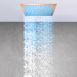 20" or "24" Flush Mount Rain Shower Head: 64 LED Lights