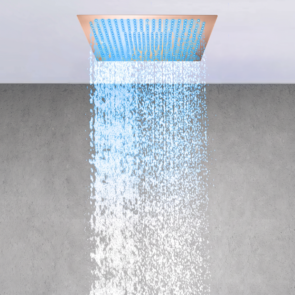 20" or "24" Flush Mount Rain Shower Head: 64 LED Lights