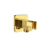 Polished Gold Brass Handheld Shower Sprayer: Complete with Hose and Holder for a Stylish and Functional Shower Upgrade