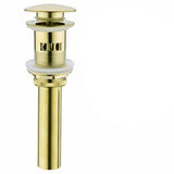 Solid Brass Pop-Up Overflow Drain for Bathroom Sink - Available in 4 Elegant Finishes