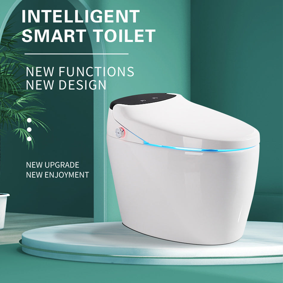Experience Luxury and Convenience with our Smart Toilet Bidet Elongated Seat - Unlimited Warm Water, Wand Cleaning, Remote Control, and Night Ligh - wonderland shower inc