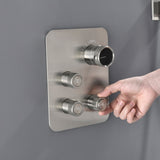 Chrome or rose gold or brushed nickel 3-Way Thermostatic valve with trim and each function work at the same time and seperately