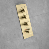 3 way or 4-Way Thermostatic Rough-In Valve with Trim, available in Matte Black, Brushed Nickel, Chrome, and Brushed Gold