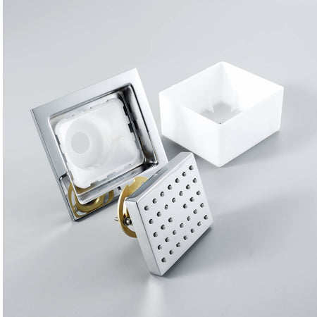 16inch 64 colors LED Chrome Flushed in  4 Way Thermostatic Shower Faucet with 4inch Body Jet - wonderland shower inc