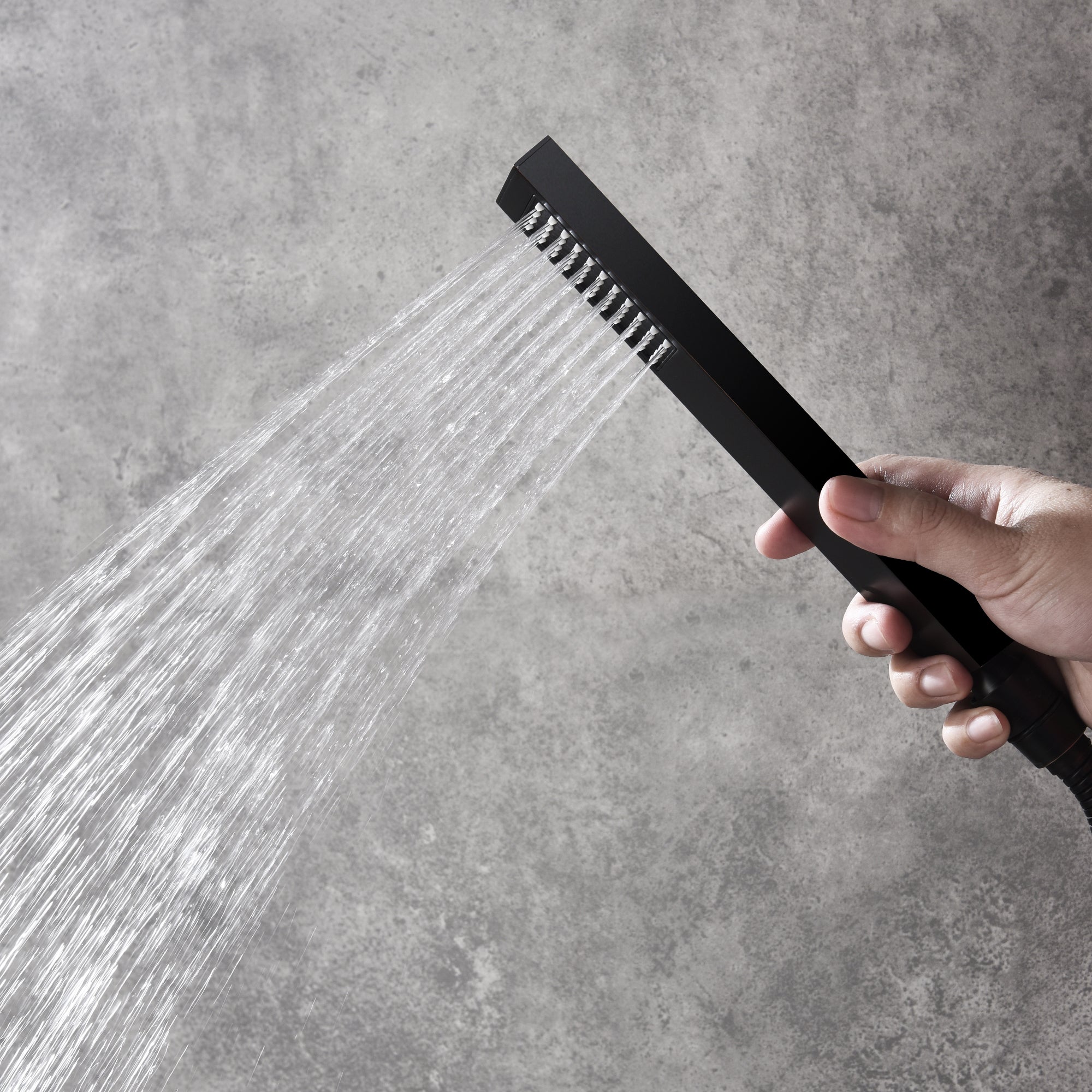 two functions 12inch or 8 inch Ceiling Mounted Matte Black Rainfall  shower faucet pressure balance rough in valve - wonderland shower inc