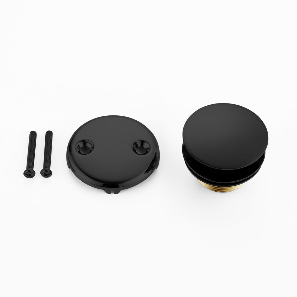 Tip-Toe Tub Trim Set with Two-Hole Overflow Faceplate, Replacement Bath Drain Trim Kit with 2-Hole Overflow Faceplate and Universal Fine/Coarse Thread 7 finishing colors available