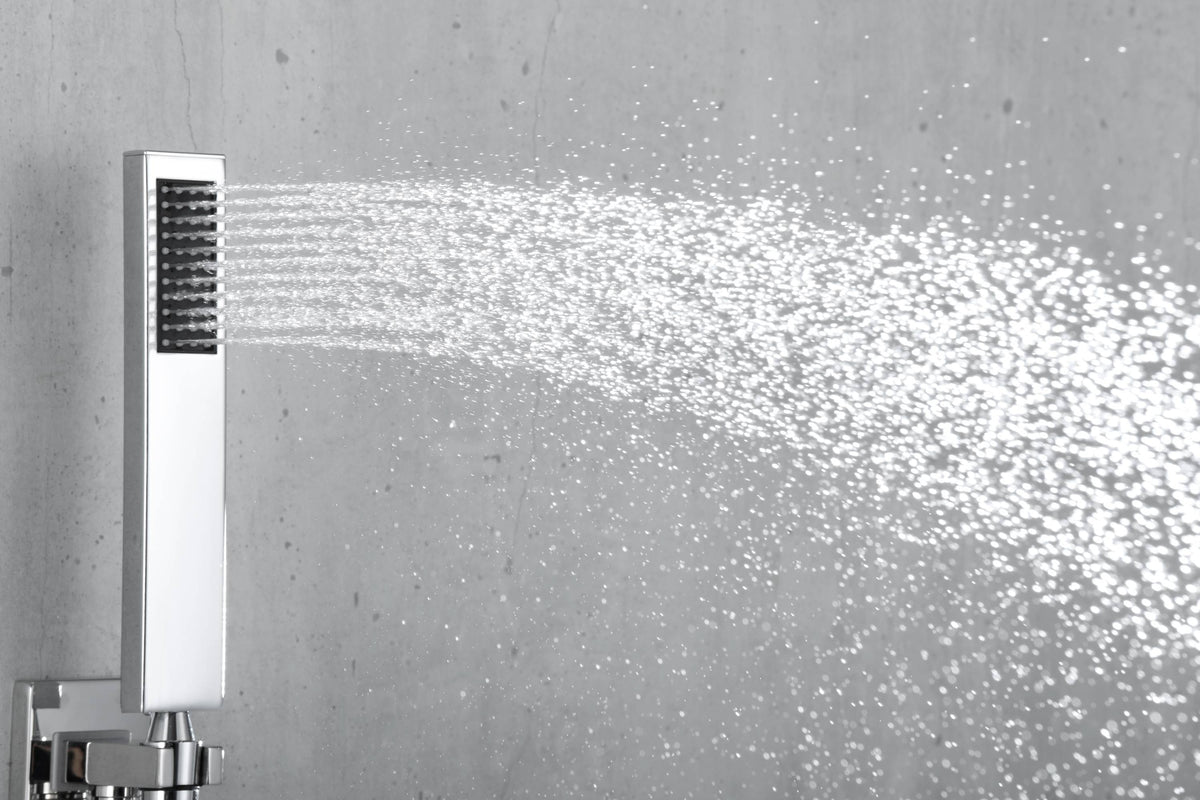 22" Chrome 3 way digital display valve Rain & Waterfall Shower Faucet - wonderland shower inc