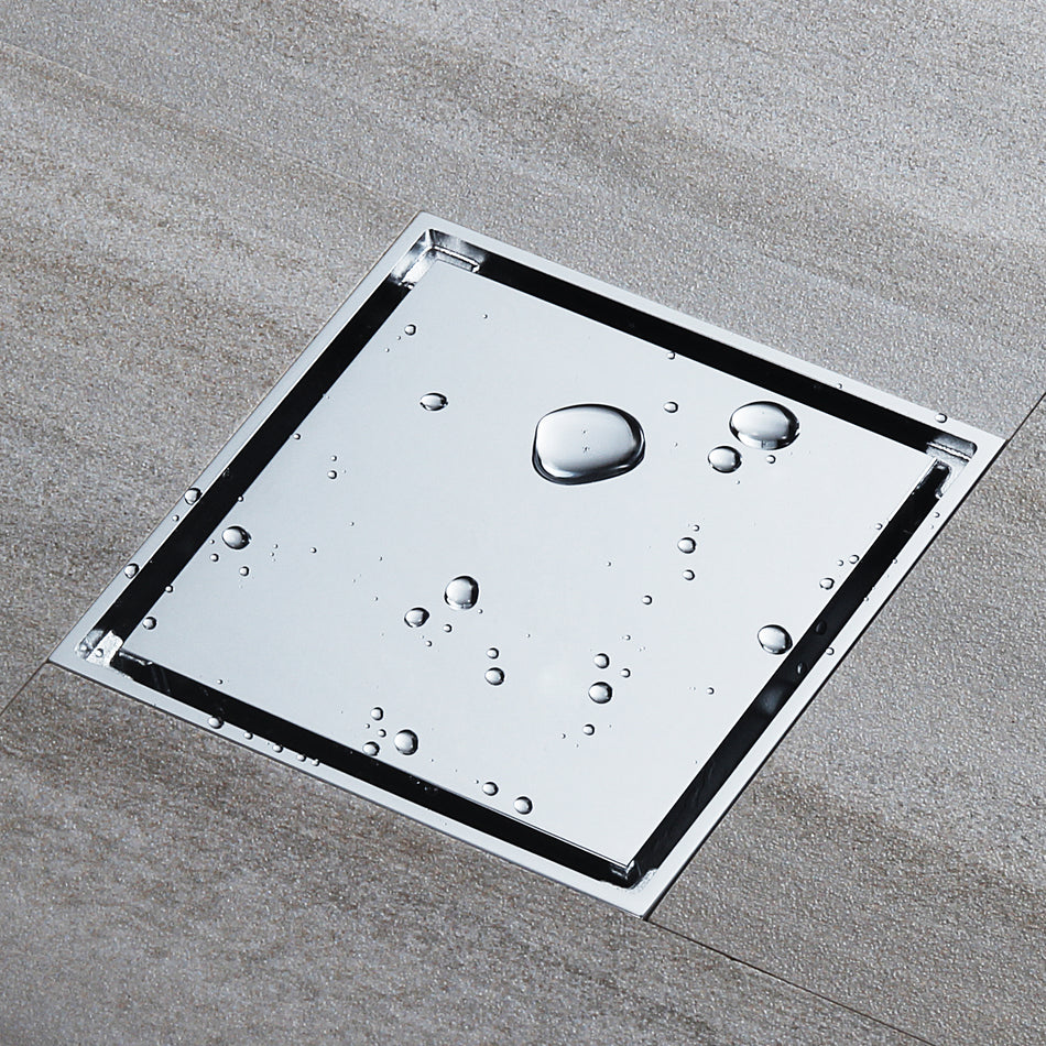 Chrome brass floor drain 4x4inch