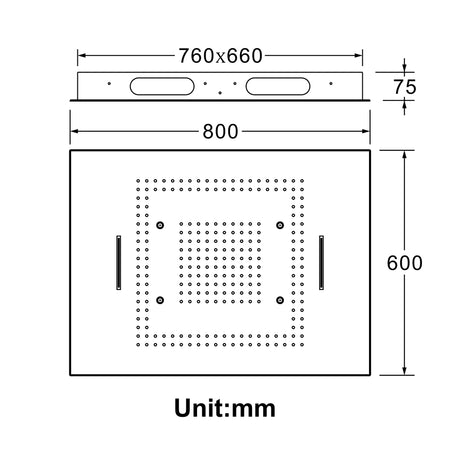 Chrome Flush in 31" Rainfall waterfall mist water column Shower Head Faucet 6 Function digital display Thermostatic shower system with flushed body jets - wonderland shower inc