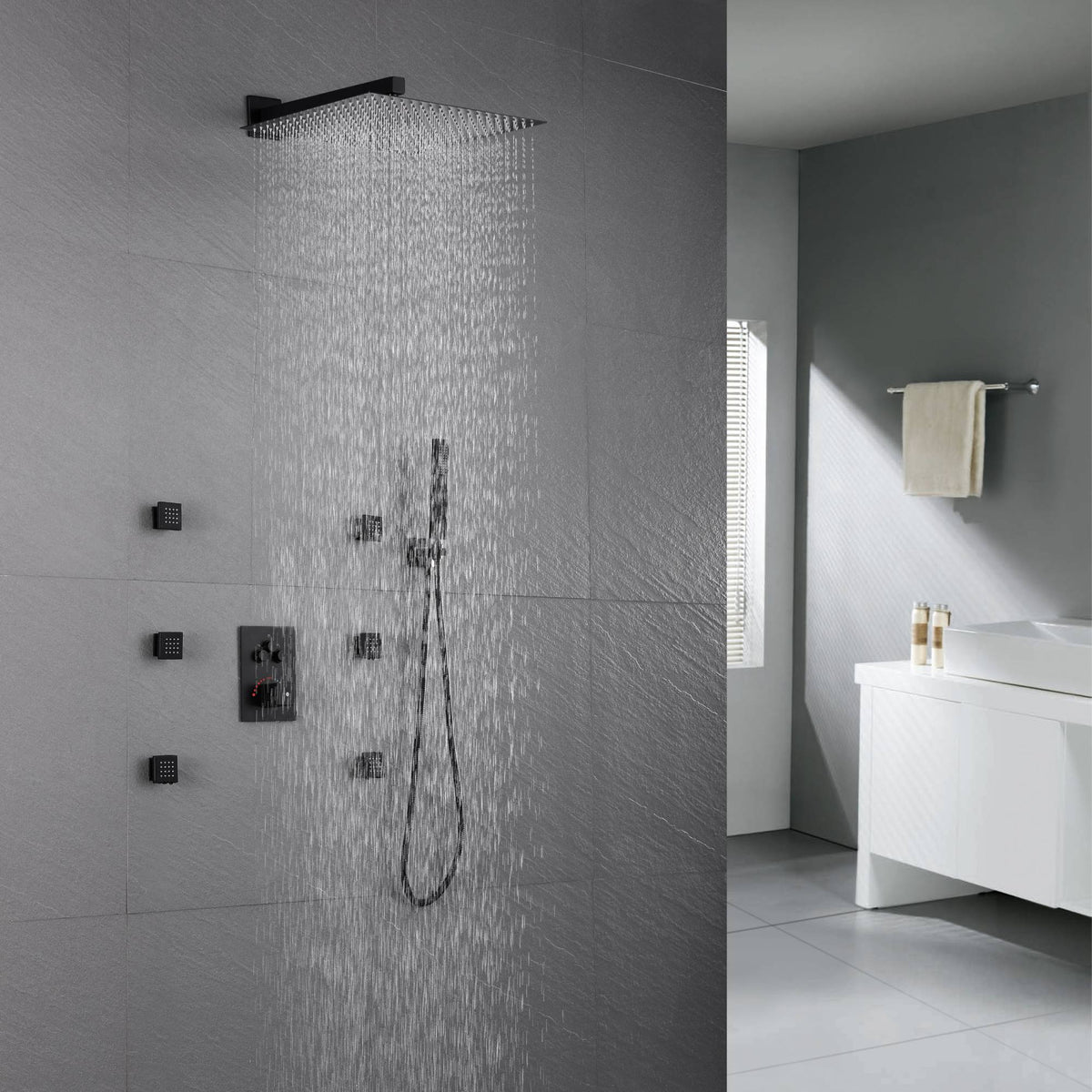 55 inch 3-Jet Stainless Steel Shower Panel System