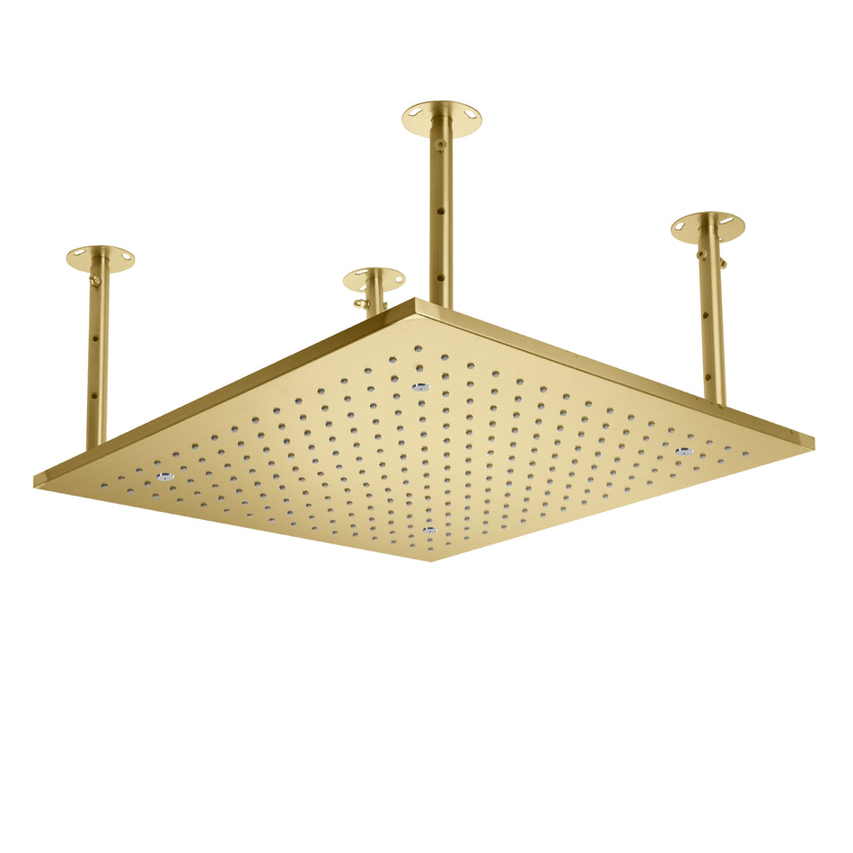 20 inch mist rain ceiling mount Brushed gold 3 way thermostatic shower faucet with handle sprayer