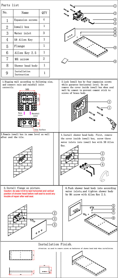 22'' Matte Black 4 way thermostatic shower Waterfall Rainfall shower systems with 4inch flush body jets - wonderland shower inc