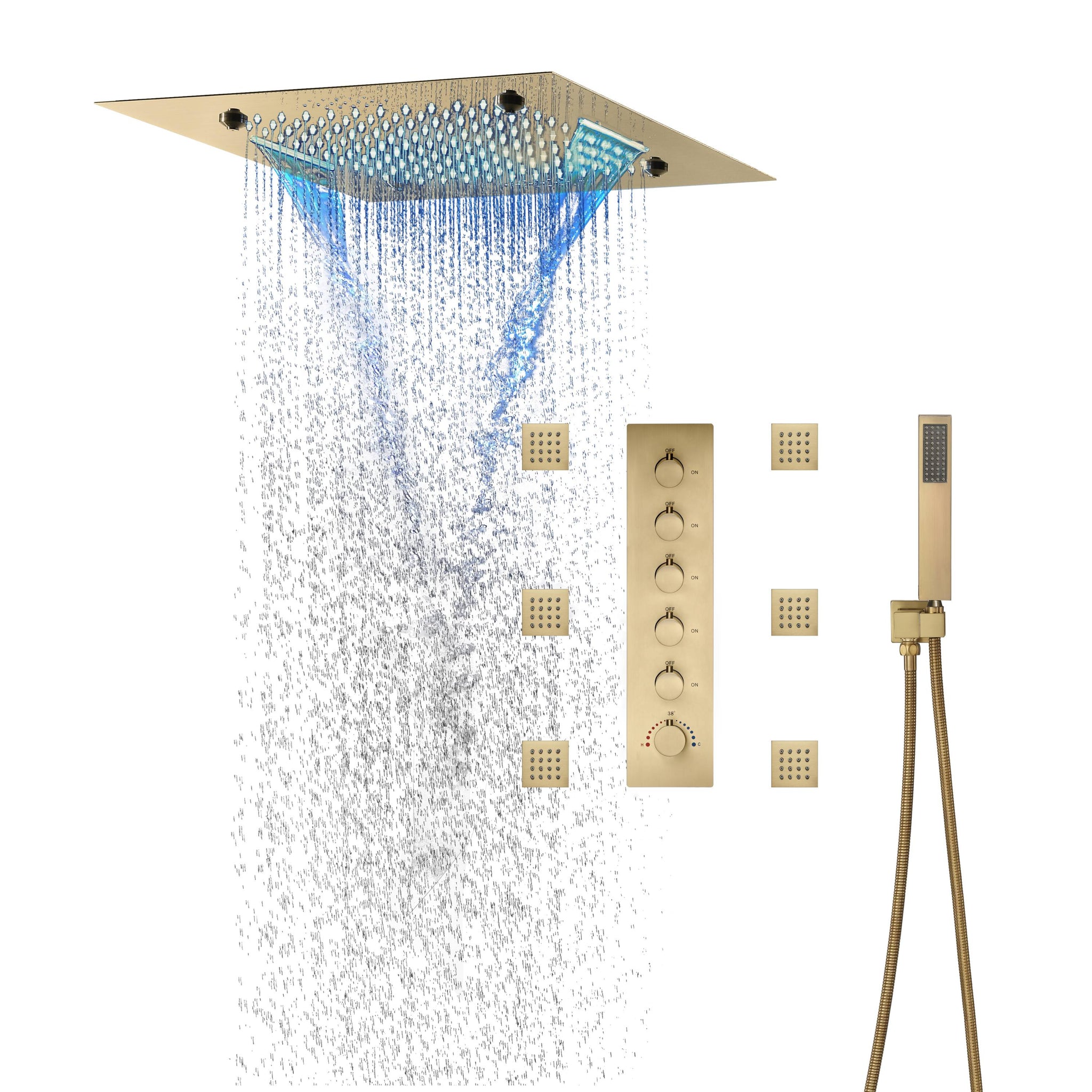 Brushed Gold shower faucet — wonderland shower inc