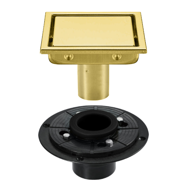 Brushed Gold stainless floor drain 6x6inch