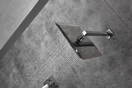 12 Inch wall Mount Chrome Shower System(Contain Shower Faucet Rough-in Valve Body and Trim) - wonderland shower inc