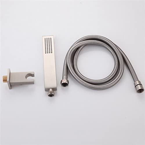 Brushed Nickel Brass Handheld Shower Sprayer: Complete with Brass Shower Holder and Hose for a Stylish and Functional Upgrade - wonderland shower inc