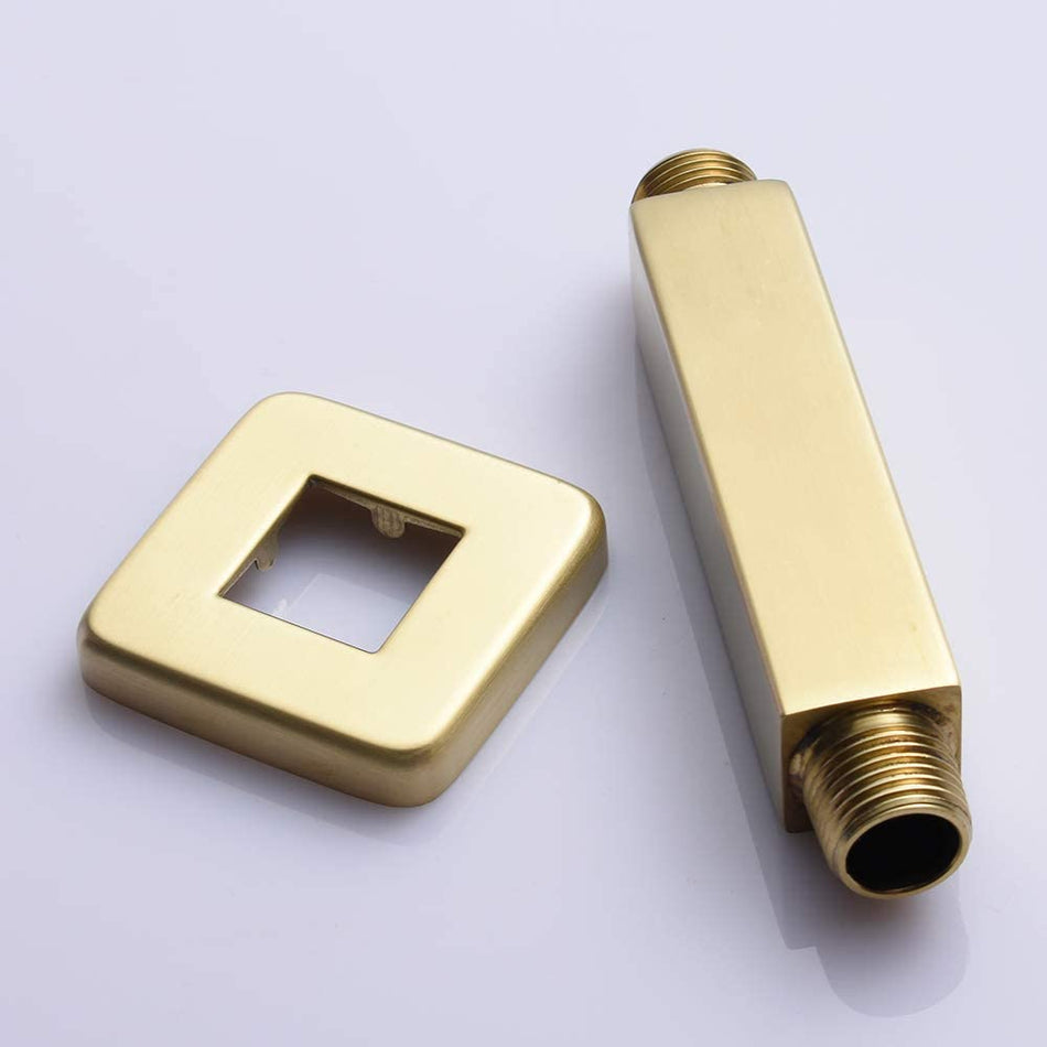 5 inch or 9 inch or 24 inch or 36 inch Brushed gold Ceiling mount shower arm brass