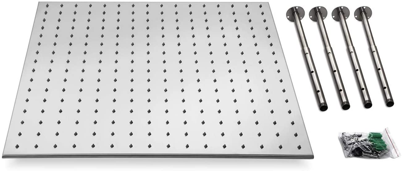 24inch LED Rain Shower Chrome Ceiling Mount 3 way touch digital  valve with 6 body jets - wonderland shower inc