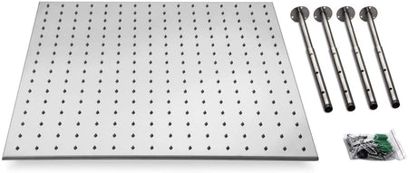 24inch LED Rain Shower Chrome Ceiling Mount 3 way touch digital  valve with 6 body jets - wonderland shower inc