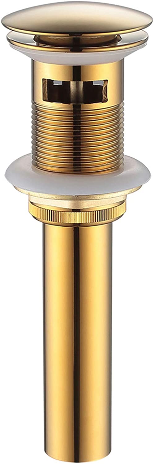 Polished Gold Widespread Bathroom Sink Faucet with 2 Handles and Pop-Up Overflow Brass Drain - wonderland shower inc