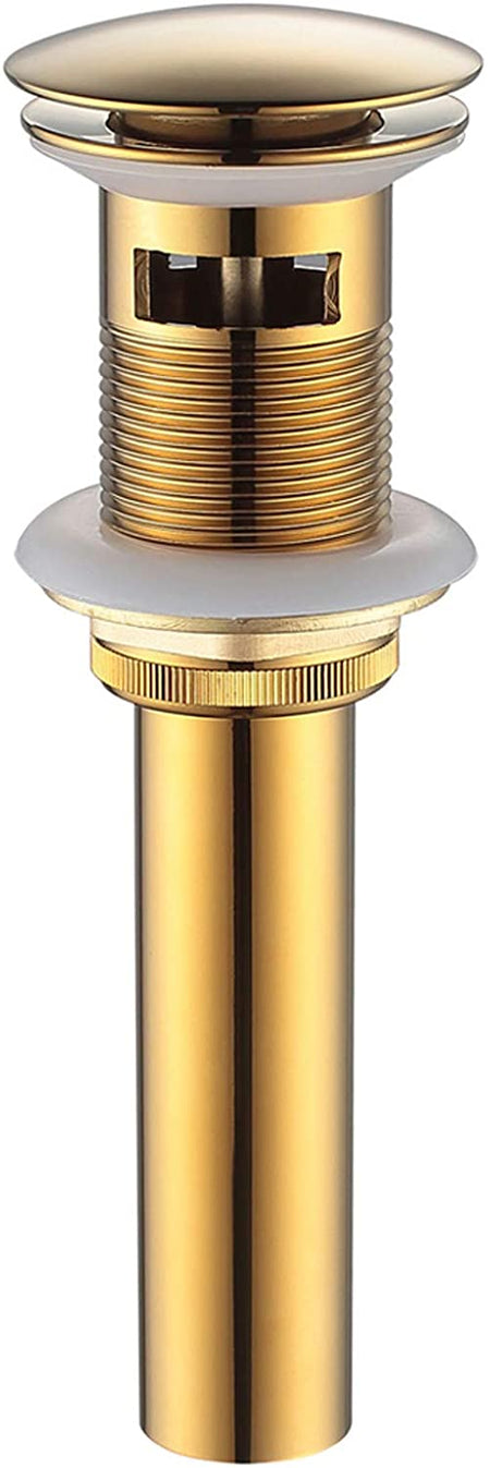 Polished Gold Widespread Bathroom Sink Faucet with 2 Handles and Pop-Up Overflow Brass Drain - wonderland shower inc