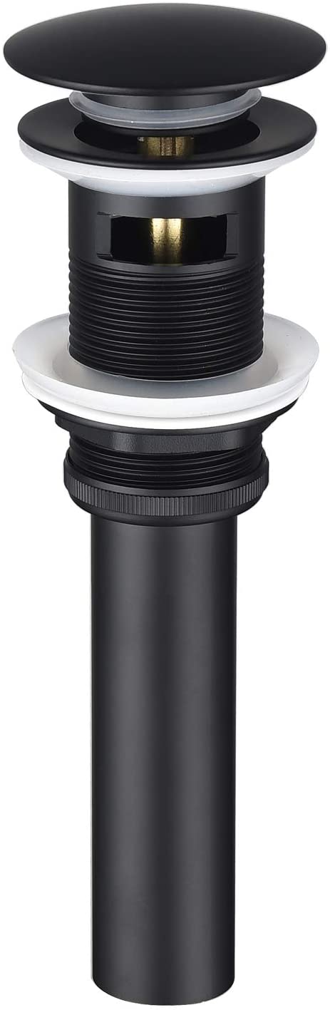 Widespread Matte Black Two Handles 3-Hole Bathroom Sink Faucet with Pop-Up Overflow Brass Drain - wonderland shower inc