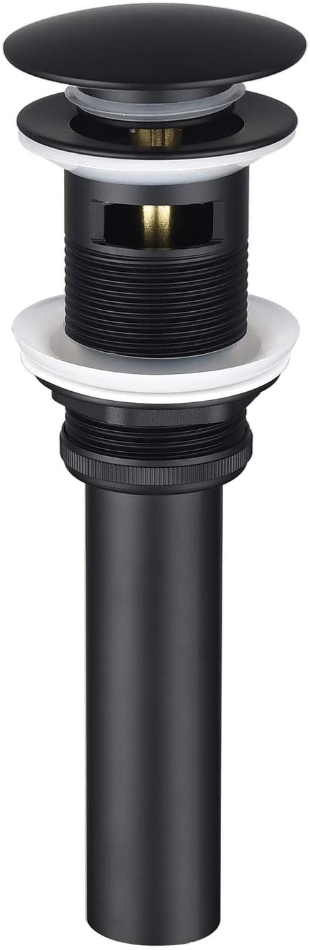 Widespread Matte Black Two Handles 3-Hole Bathroom Sink Faucet with Pop-Up Overflow Brass Drain - wonderland shower inc