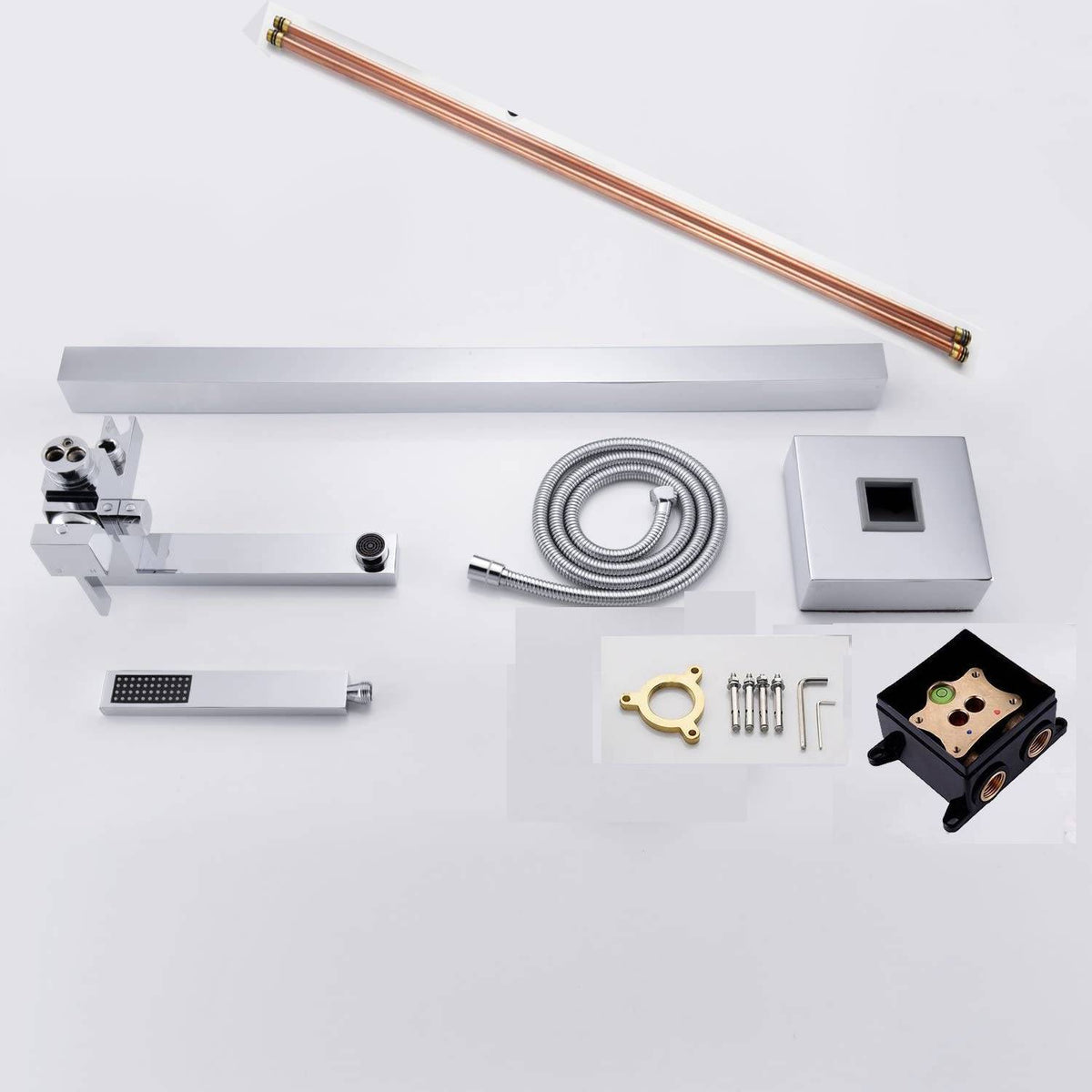 Chrome Floor Mount Bathtub Shower Faucet: Complete with Hand Shower, Tub Filler Mixer, and Free-Standing Design - wonderland shower inc