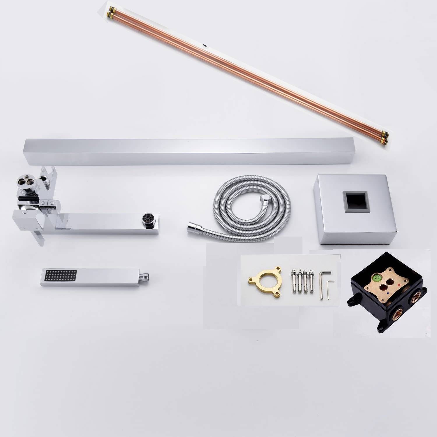 Chrome Floor Mount Bathtub Shower Faucet: Complete with Hand Shower, Tub Filler Mixer, and Free-Standing Design - wonderland shower inc