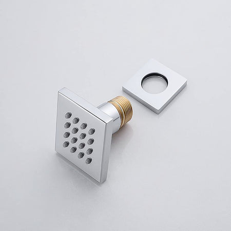 24inch LED Rain Shower Chrome Ceiling Mount 3 way touch digital  valve with 6 body jets - wonderland shower inc