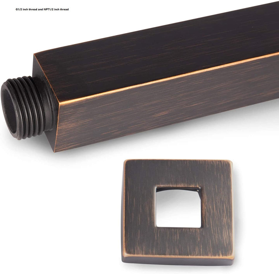 24inch  oil rubbered bronze ceiling shower arm with flange