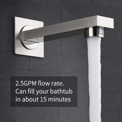 Brushed nickel Ceiling mount Brushed gold 3 way Thermostatic Shower valve system with tub spout that each function run all together and separately - wonderland shower inc