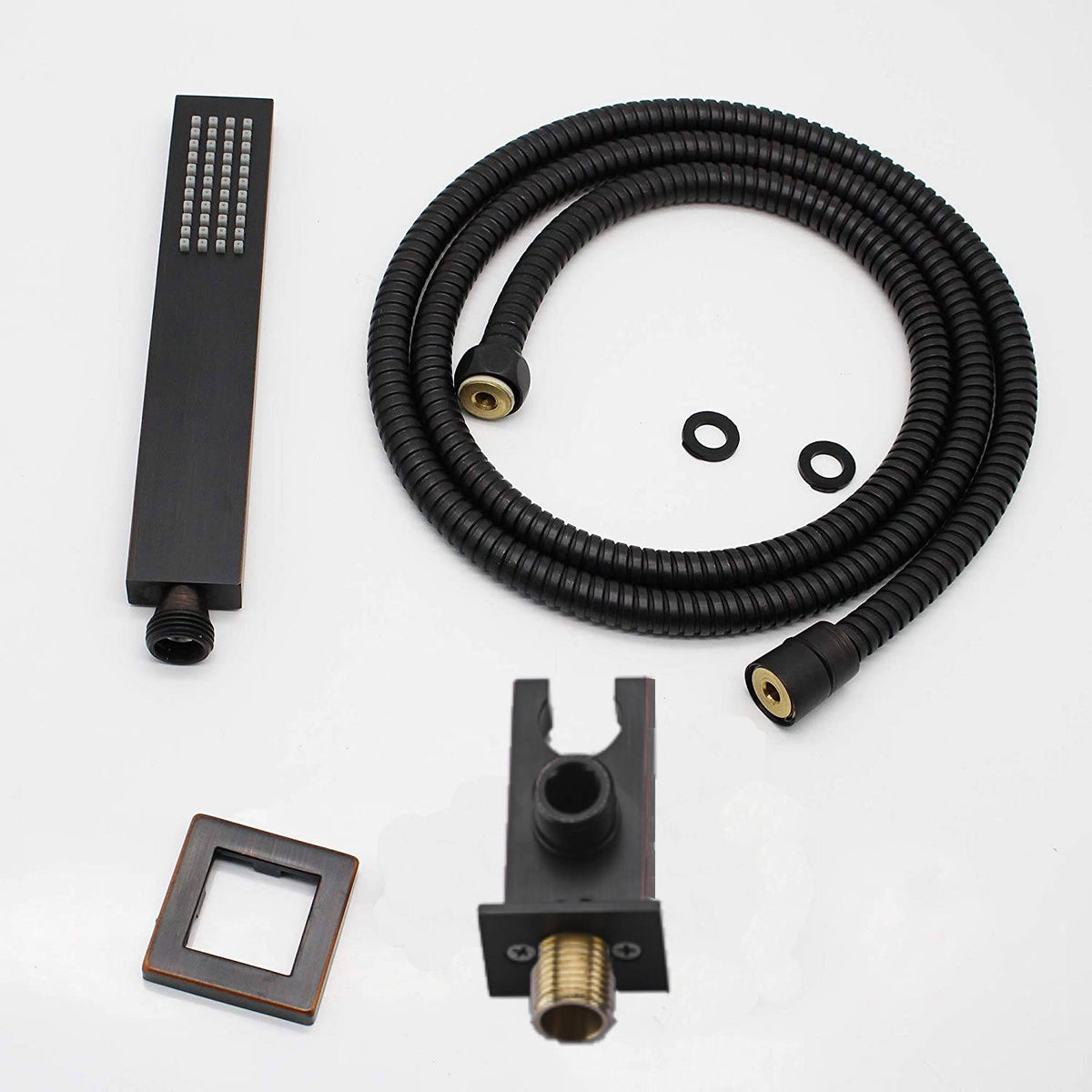 Oil Rubbed Bronze Wall-Mounted 3-Way Thermostatic Shower Faucet System with 6 Body Jets for Simultaneous and Independent Operation - wonderland shower inc