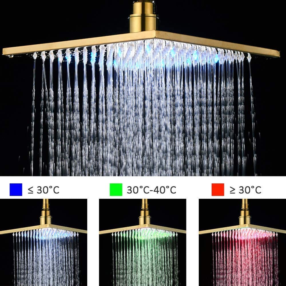 3 LED rain shower head shower faucet