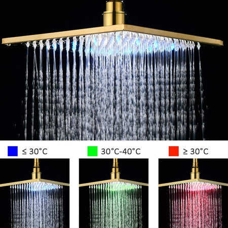 3 LED rain shower head shower faucet