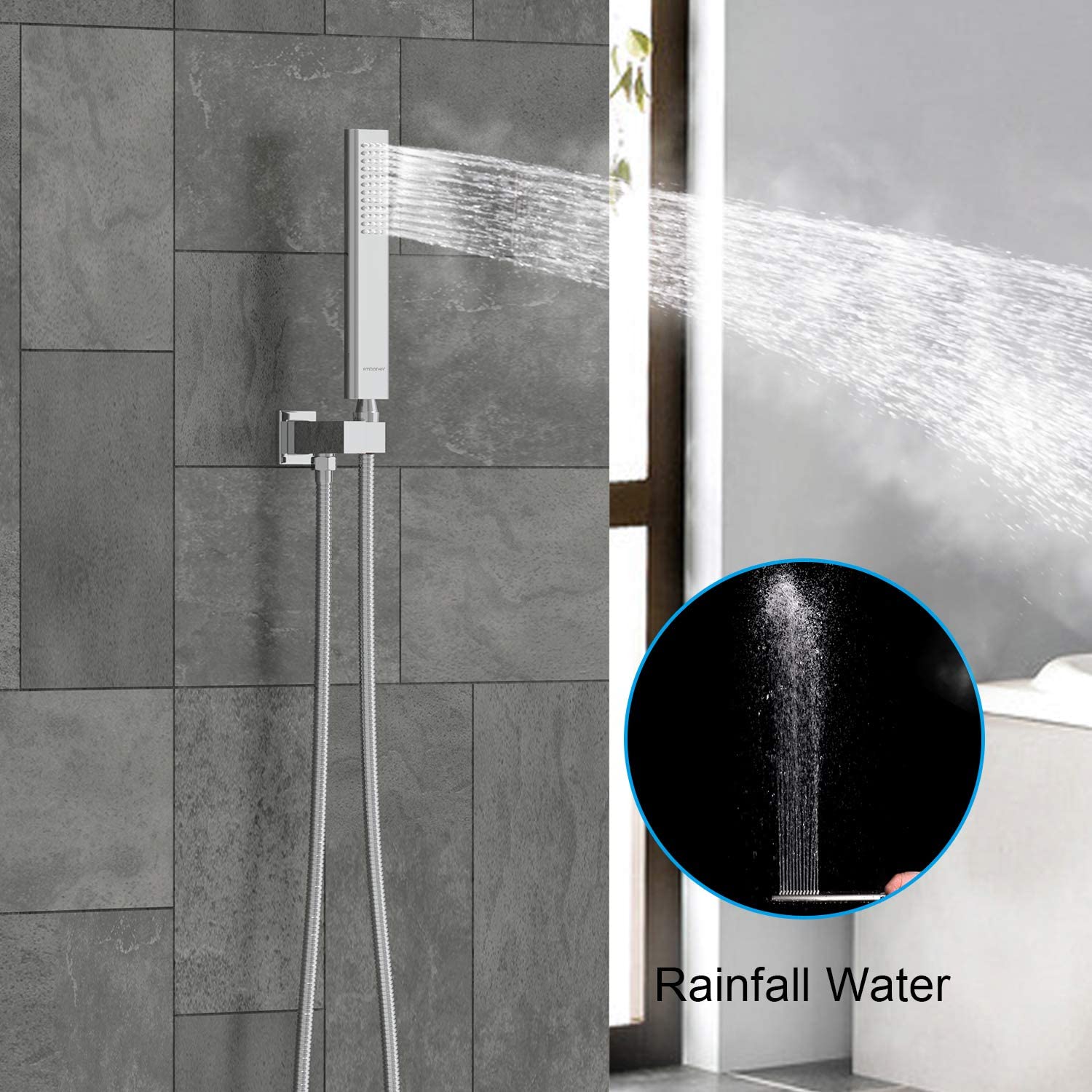 20INCH  Ceiling Mount rain  Shower System with two function Rough-in Valve Body and Trim - wonderland shower inc