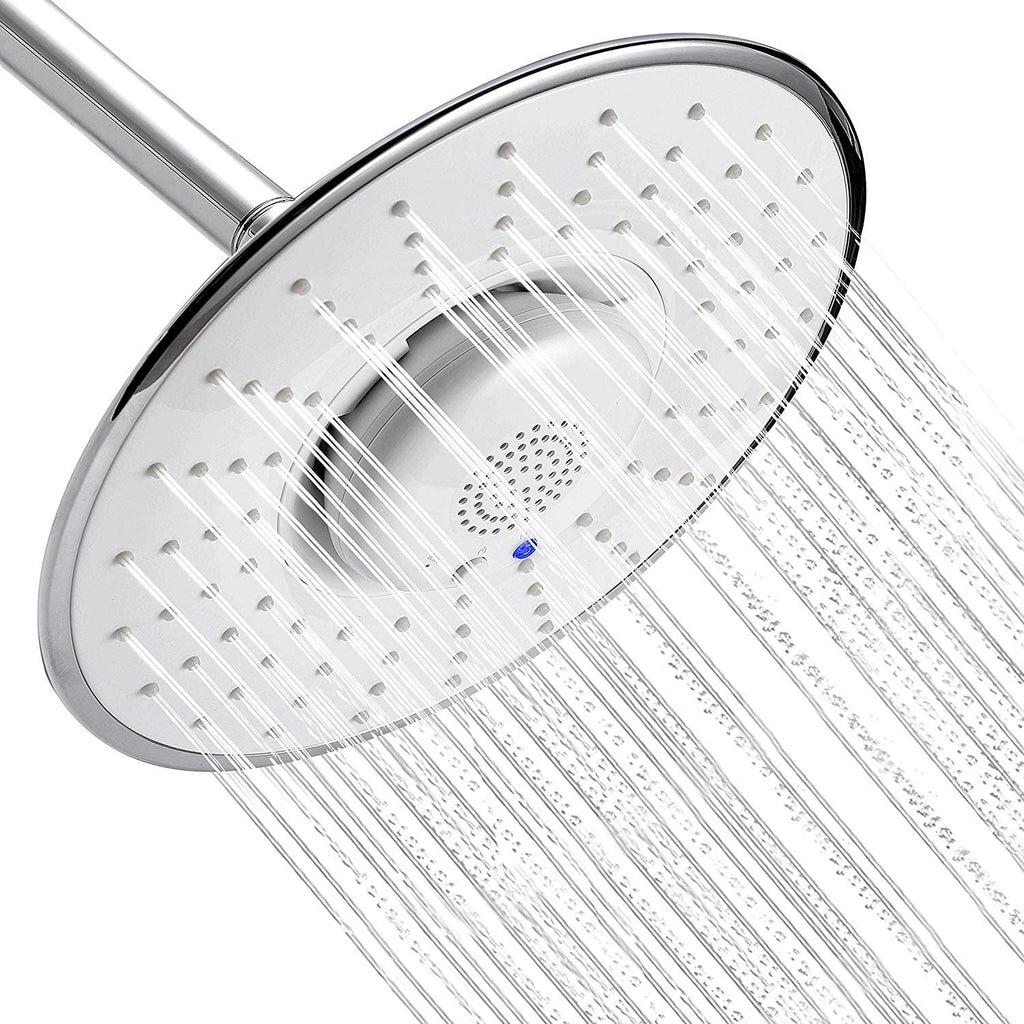 Chrome 8inch wireless music shower head system with single function rough in valve and 4inch handle sprayer - wonderland shower inc