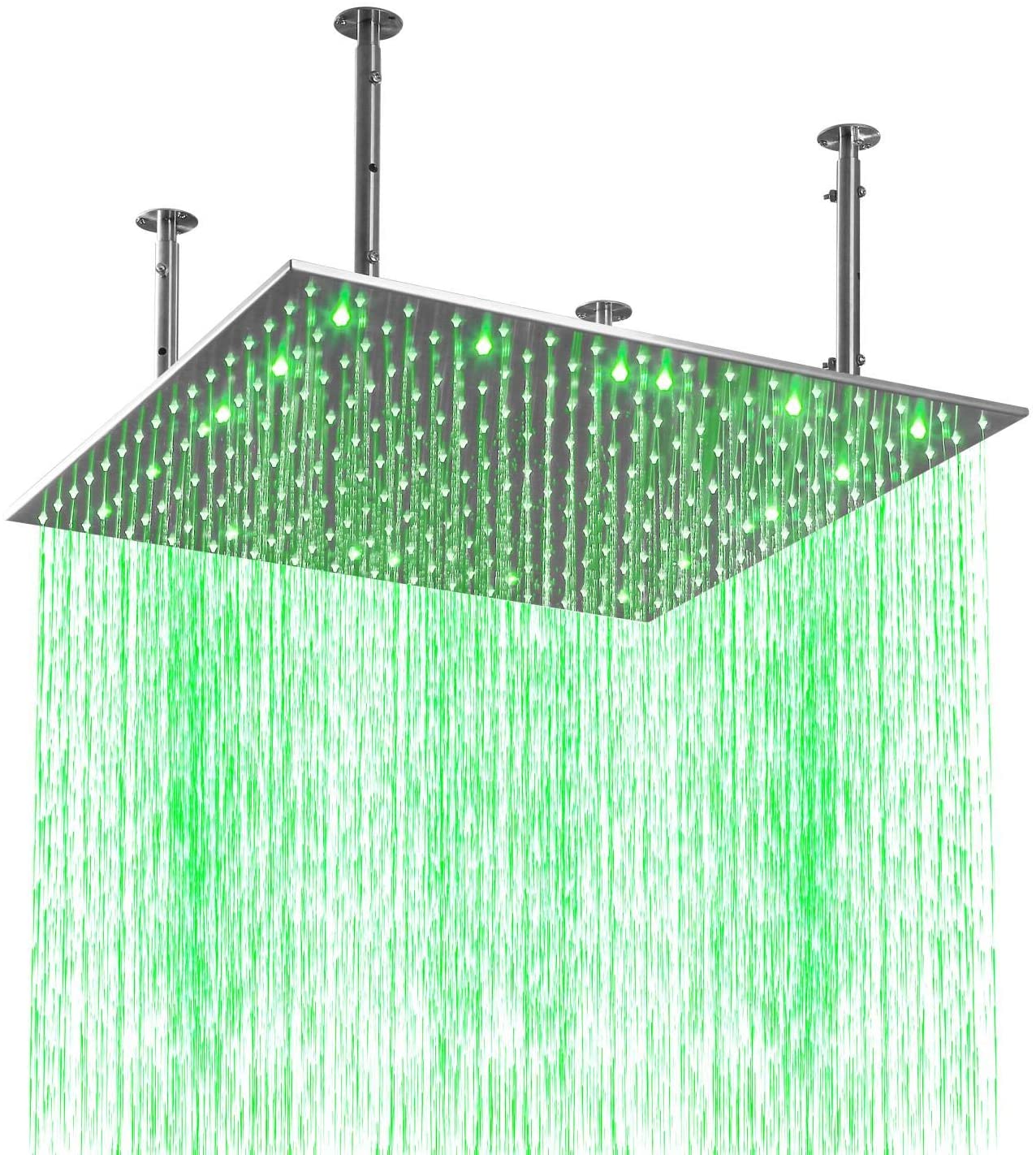 24inch LED Rain Shower Chrome Ceiling Mount 3 way touch digital  valve with 6 body jets - wonderland shower inc