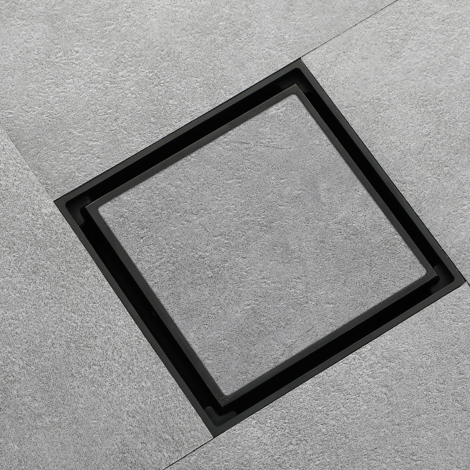 Oil rubbered bronze brass shower drain 4 inch square with ABS base