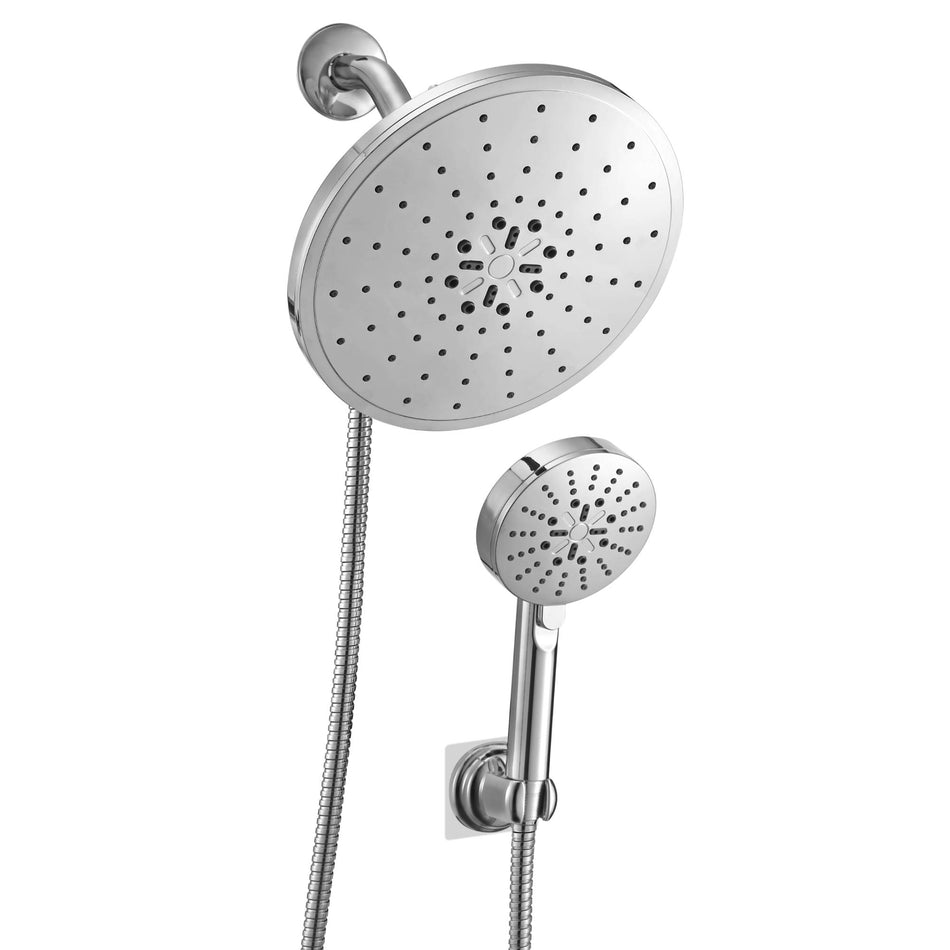 9-inch Chrome 3-Way Rainfall Shower Combo: Includes a 4-inch Luxurious Handheld Shower and Brass Diverter for an Enhanced Shower Experience - wonderland shower inc