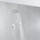 Chrome 6 inch regular or 8 INCH 3 LED colors regular head Wall Mounted Rainfall Shower Faucet with Hand Shower Mixer Tap