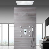 20 inch or 24 inch LED Ceiling mounted 3 way Chrome Digital display anti scald  Shower Faucet with 6 body jets