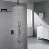 matte black wall mount rainfall shower head ceiling mount rainfall shower head 3 way thermostatic shower faucet each function work all together and separately