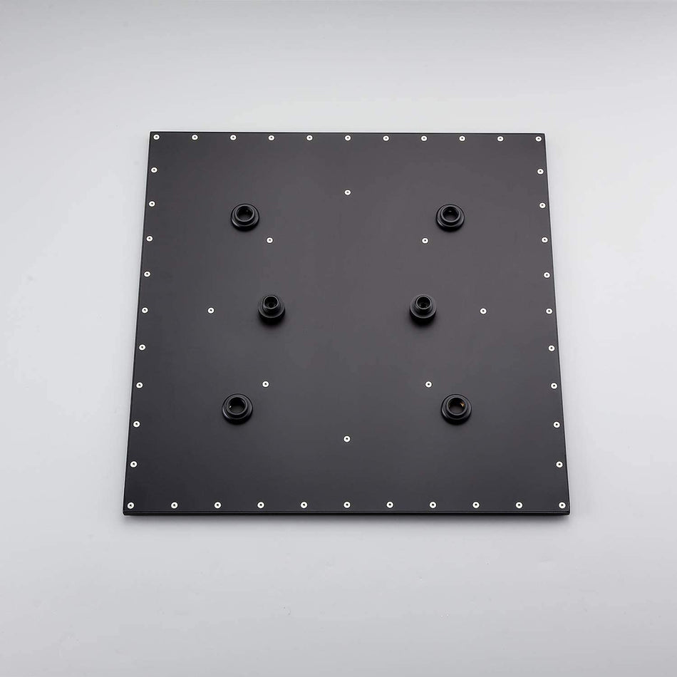 20'' ceiling mounted LED matte Black 3 way thermostatic valve tub spout that each function run at the same time and separately